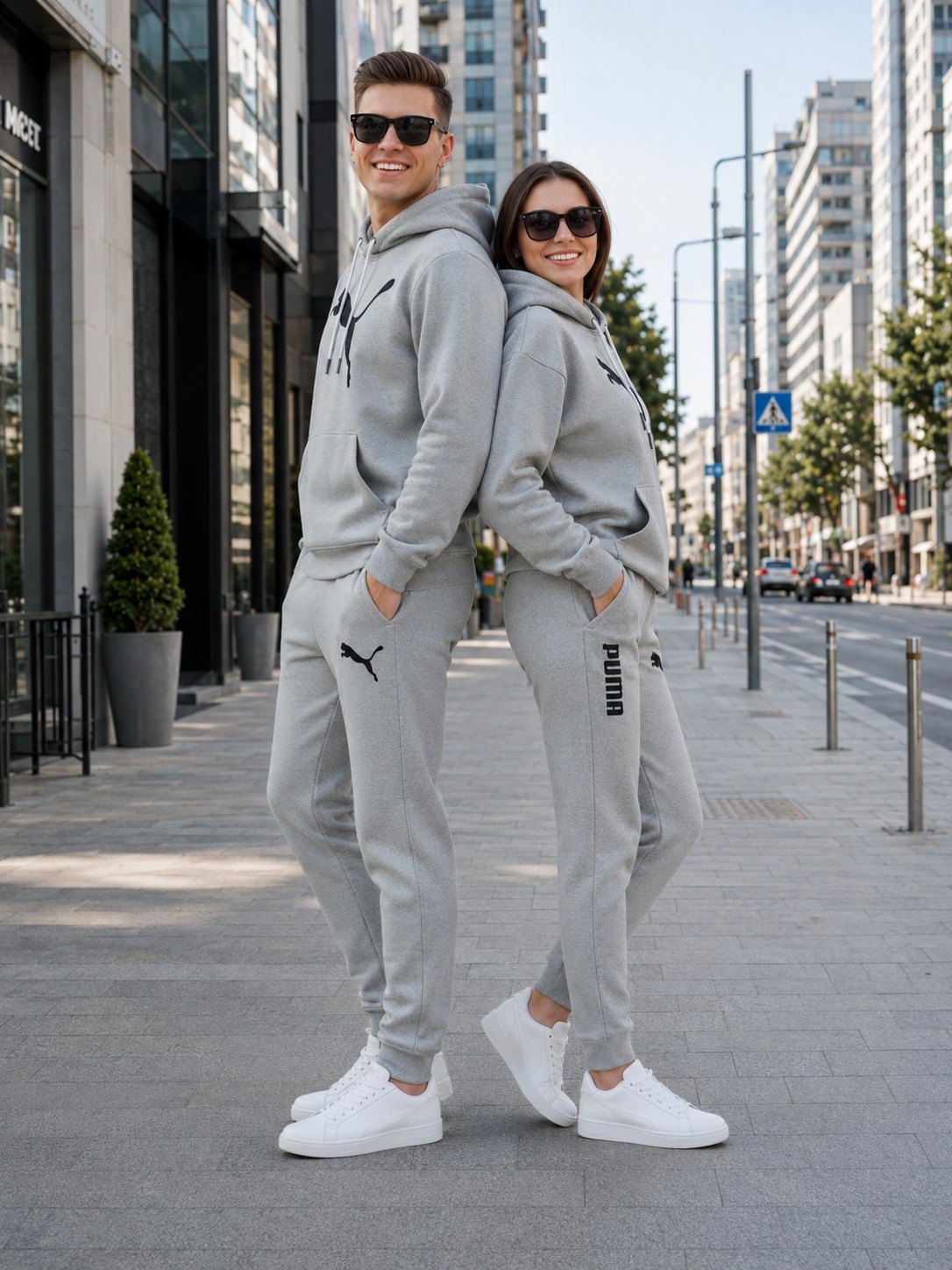 Меланж спортивний костюм Puma, вигляд збоку