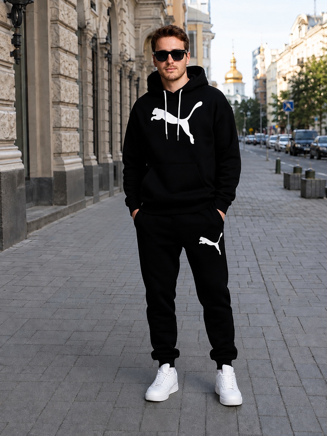 Чорний унісекс спортивний костюм Puma
